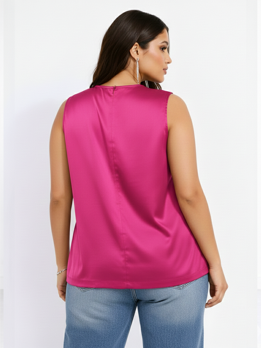 Sleek Sleeveless Top - Pink