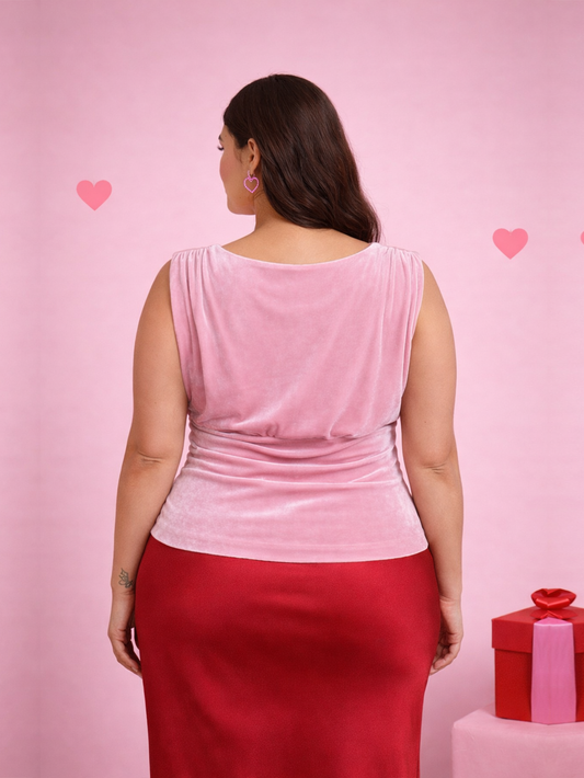 Velvet Wrap top - Pink