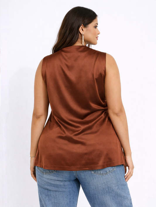 Sleek Sleeveless Top - Brown