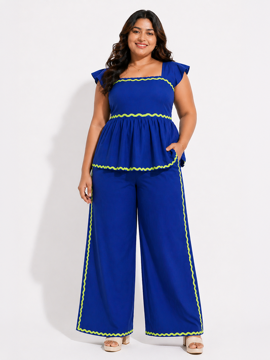 Bloom Peplum Top - Blue