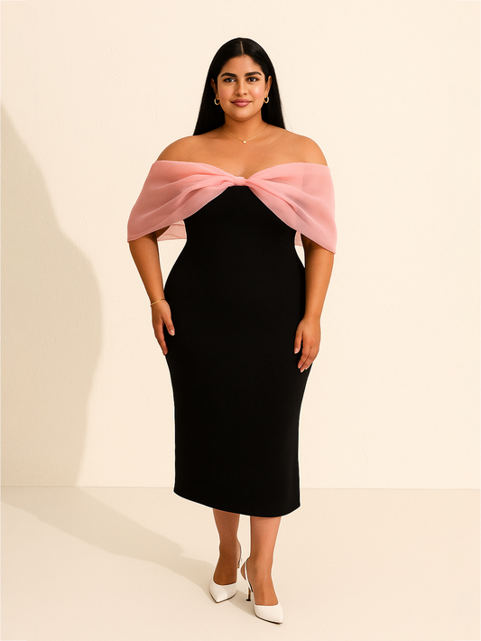 plus size Pink Barbie Sleeves Dress