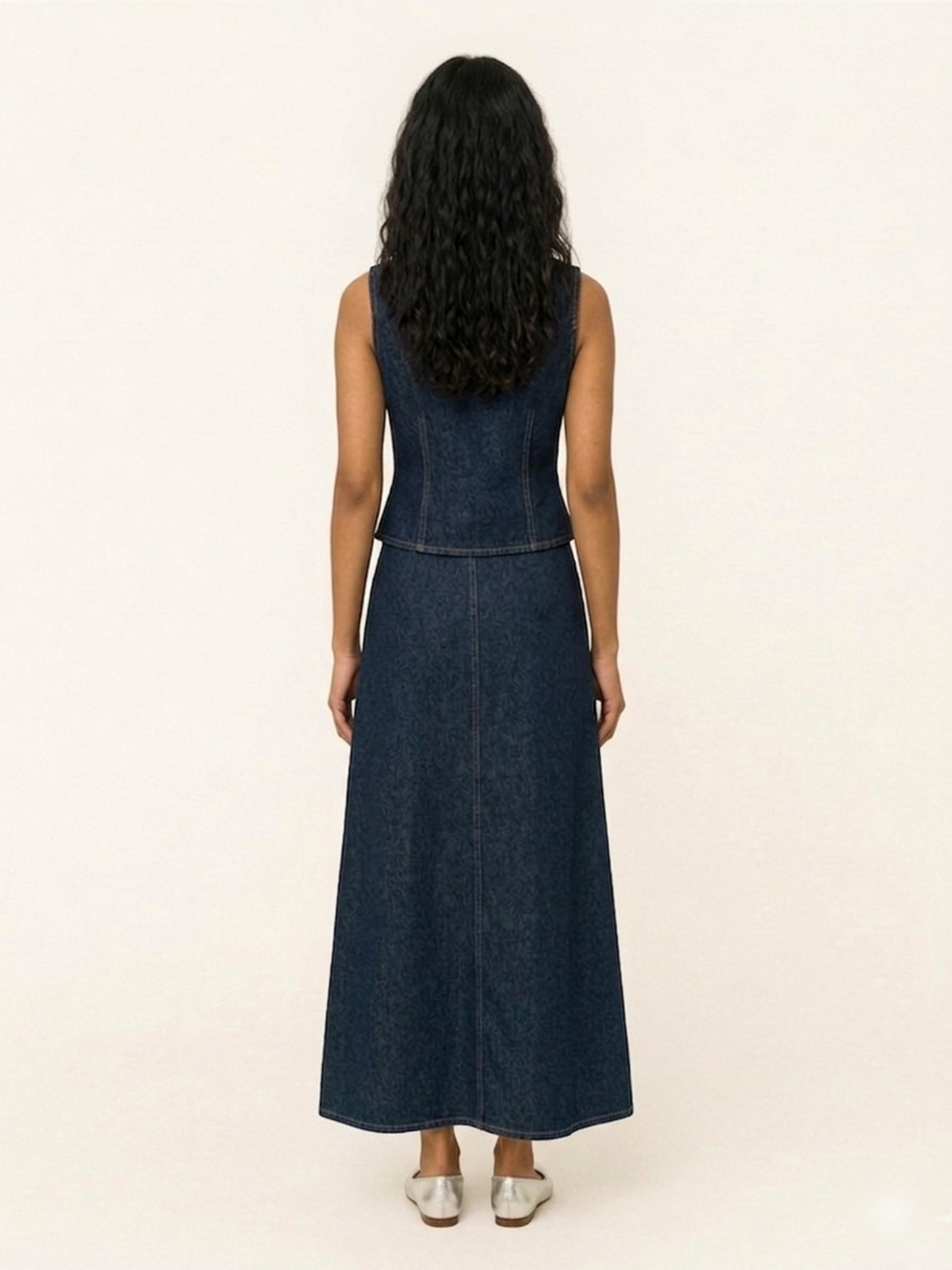 Denim Halter top and Skirt Set