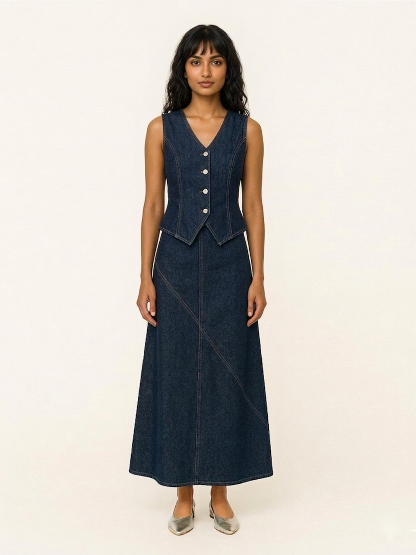 Denim Vest Top