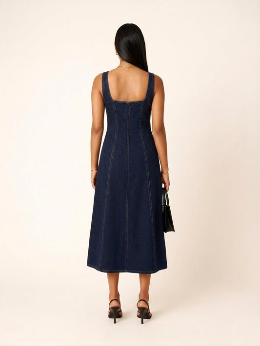 Panelled Denim Dress