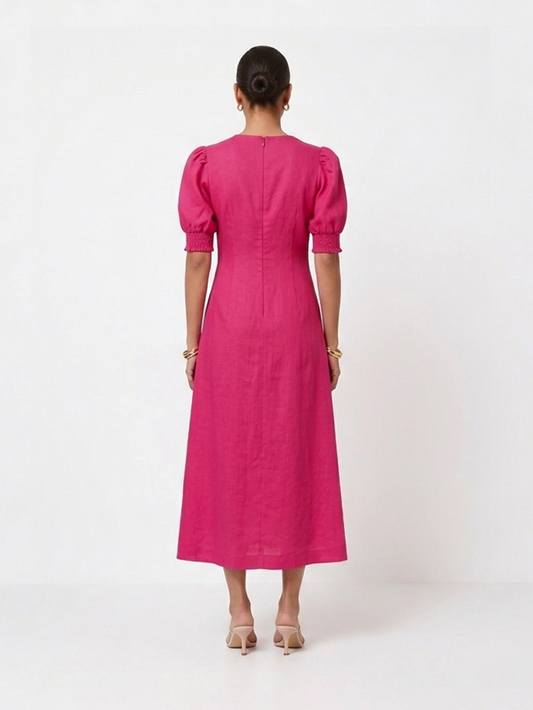 Pink Puff Dress - Fuschia Pink