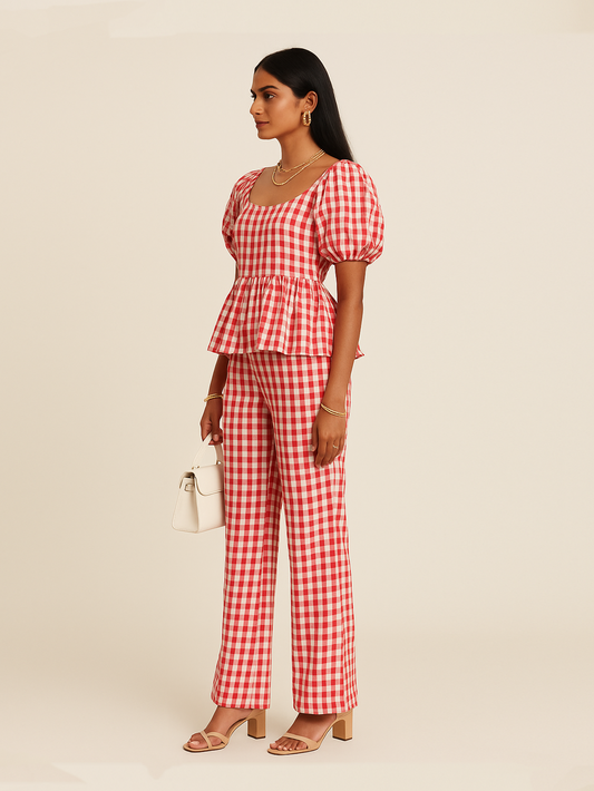 Red Gingham Co-ord Set