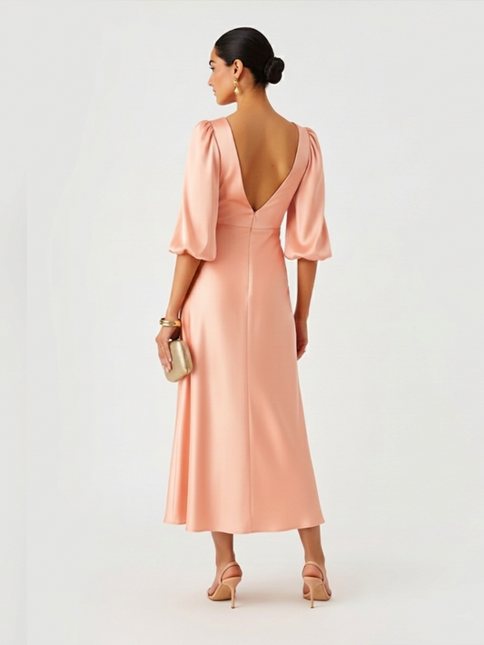 Peach Twist Evening Dress