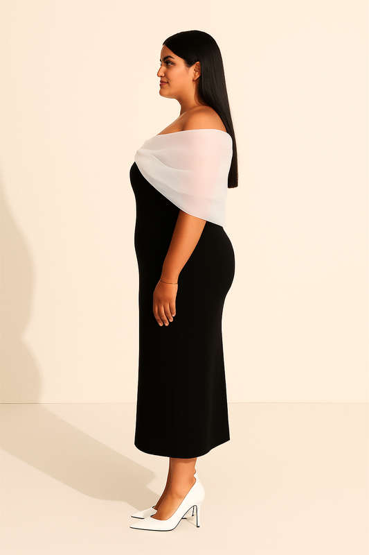 plus size White Barbie Sleeves Dress