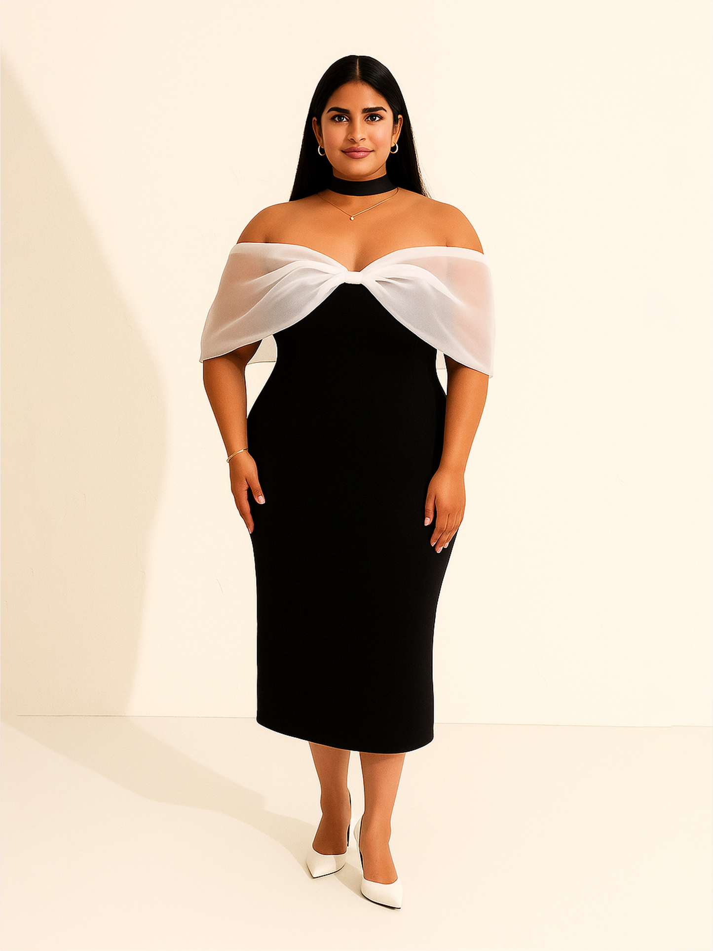 White Barbie Sleeves Dress