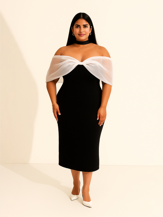 White Barbie Sleeves Dress by Backup Studio