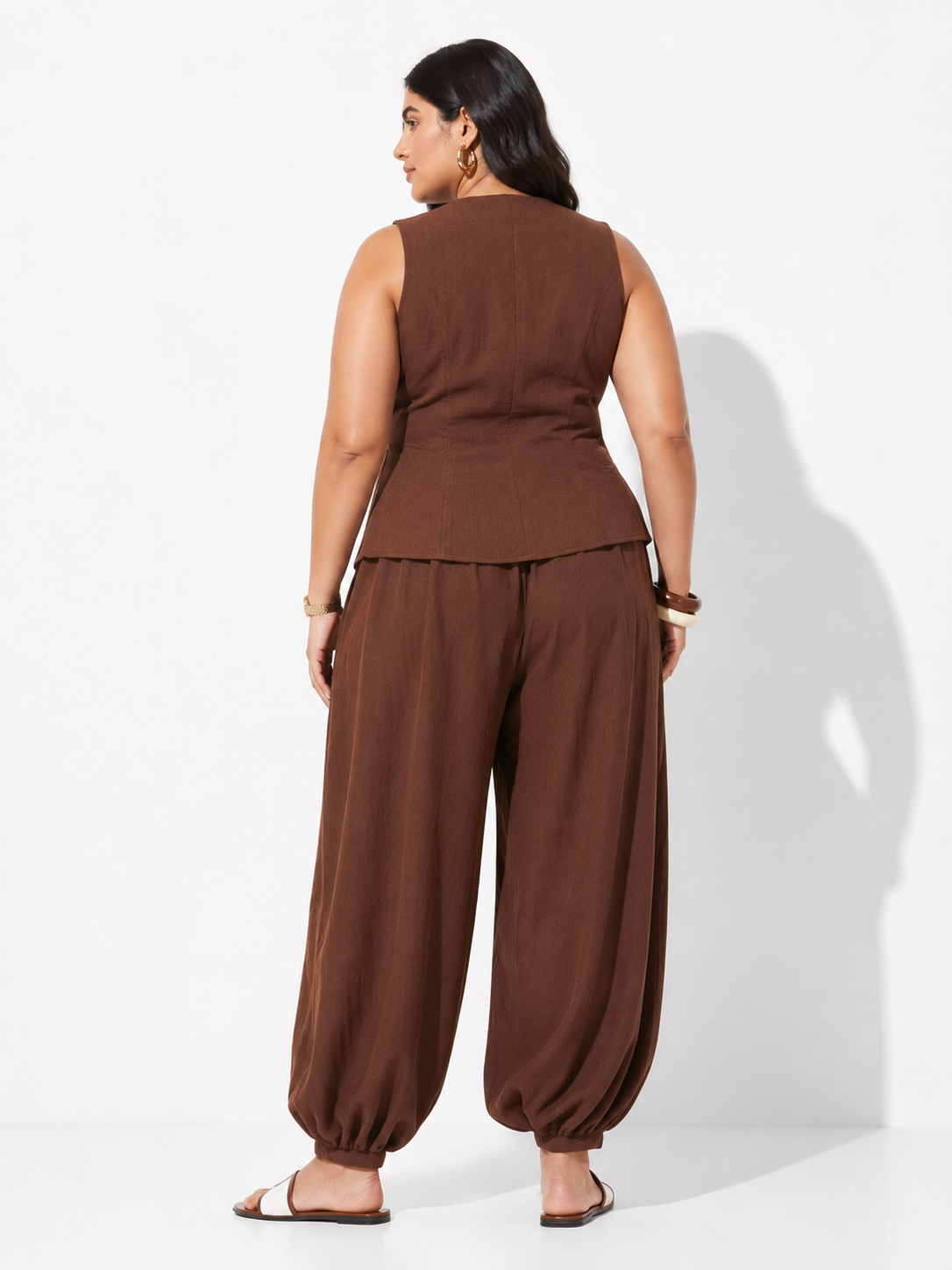 Lia Vest Set- Brown