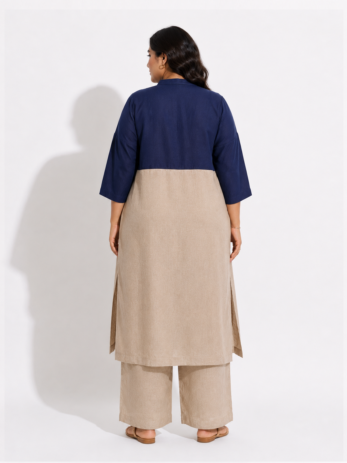 Colour Block Kurta Pant Set