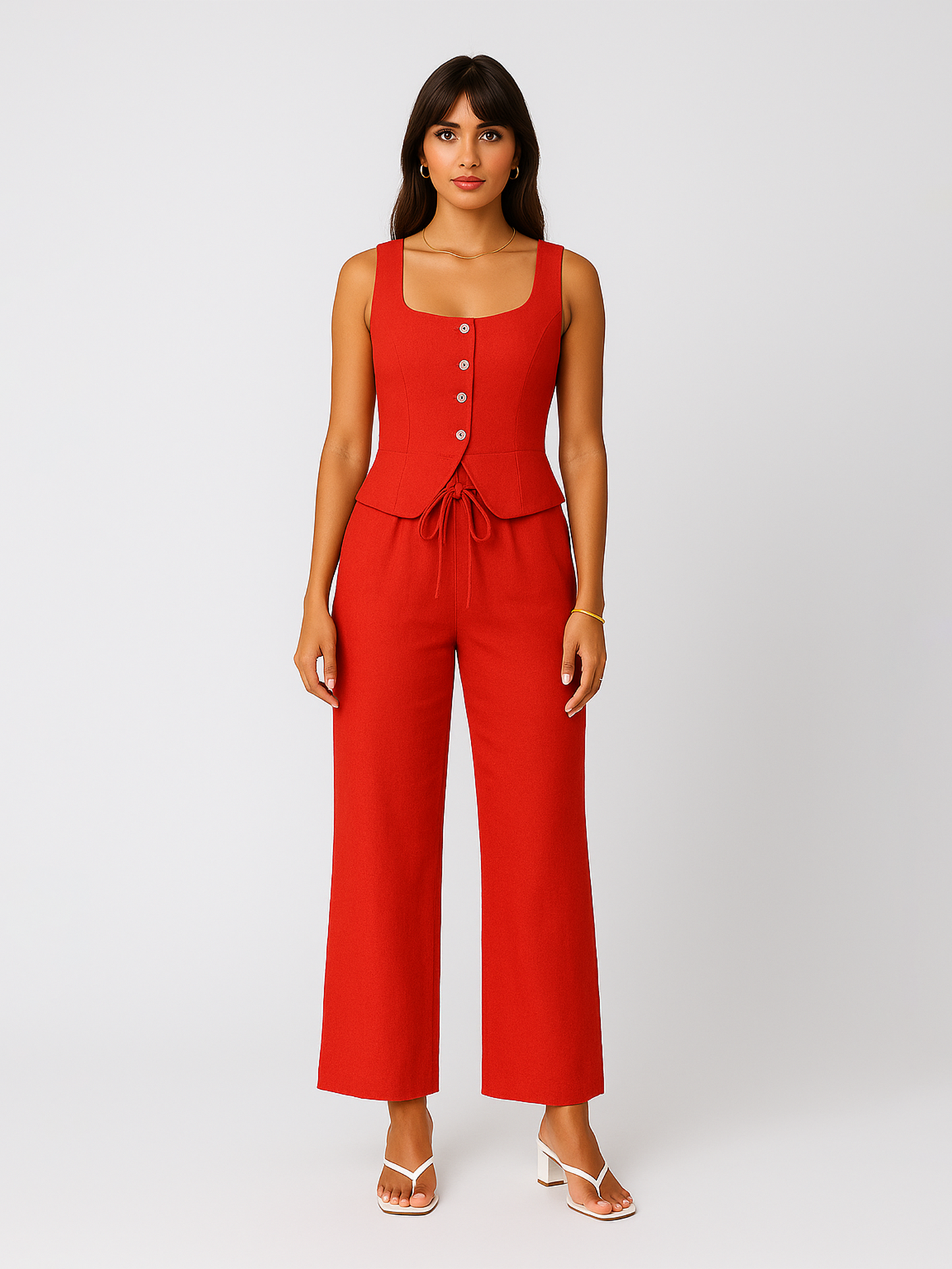 Red Vest and Pants Set