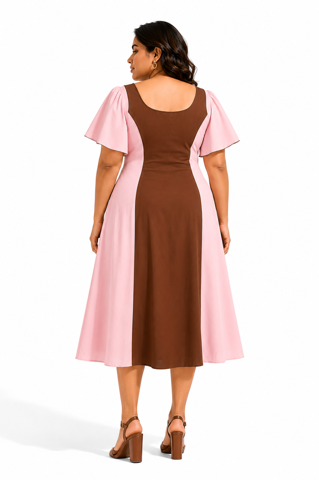 Blush Panel Midi Dress