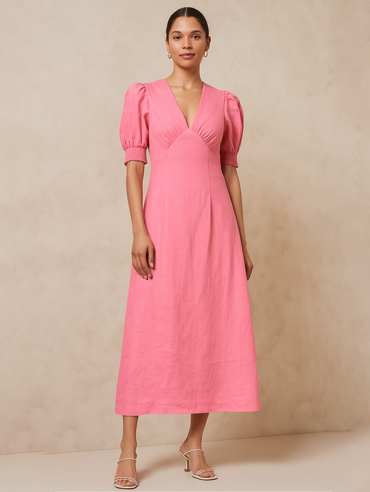 beautiful light Pink Puff Dress