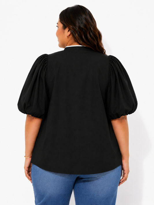 Chinese Tie Up Top - Black