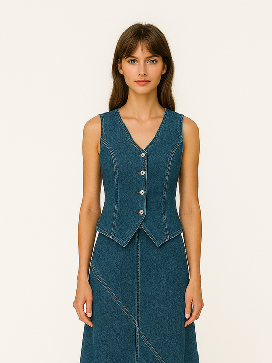 Denim Vest Top