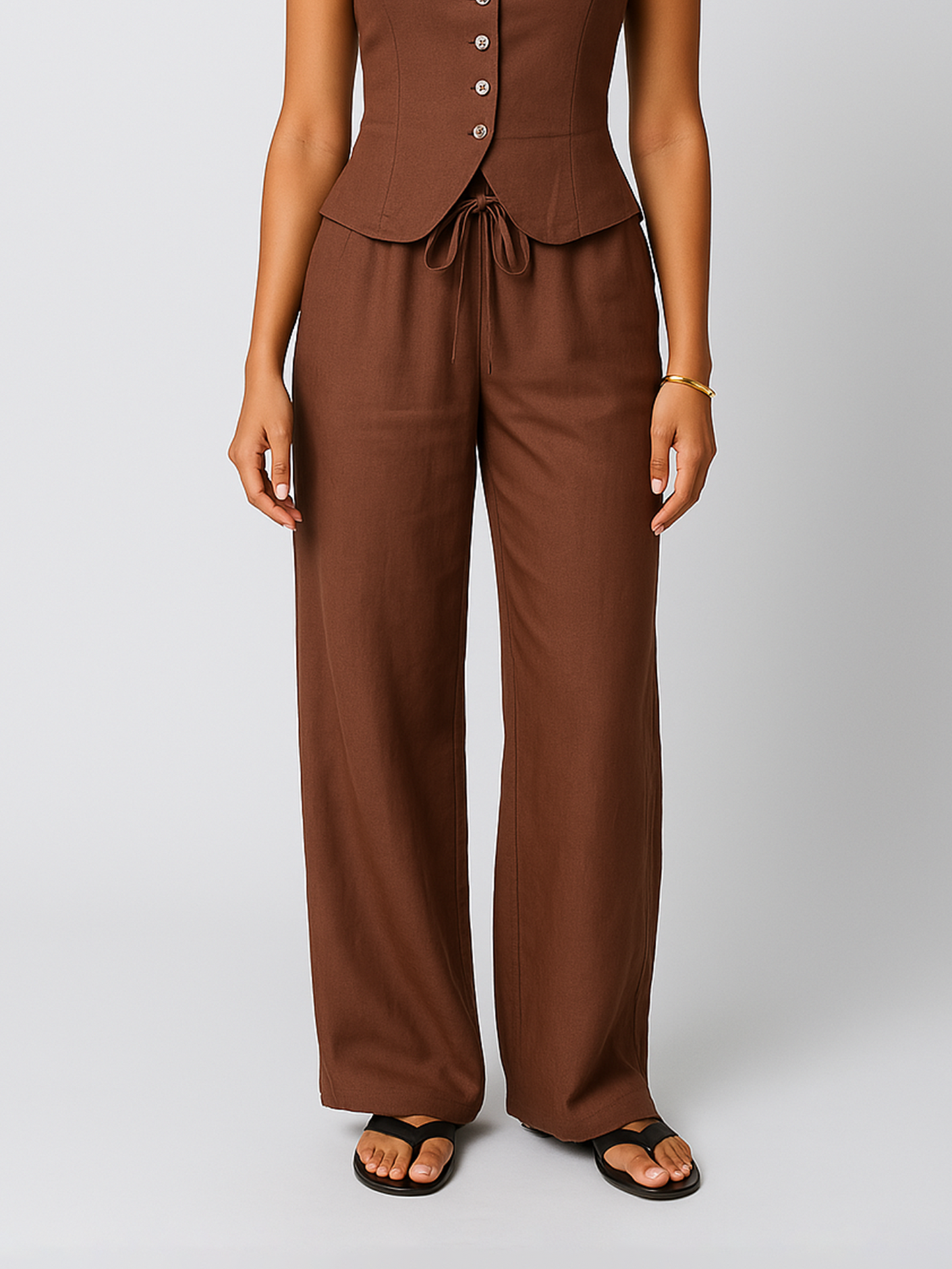 Brown Cotton Pants