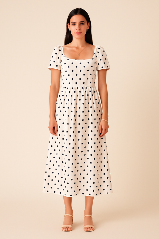 Polka black Dots A Line Dress