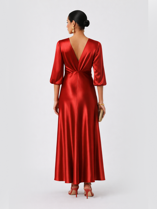 Scarlet Twist Evening Dress