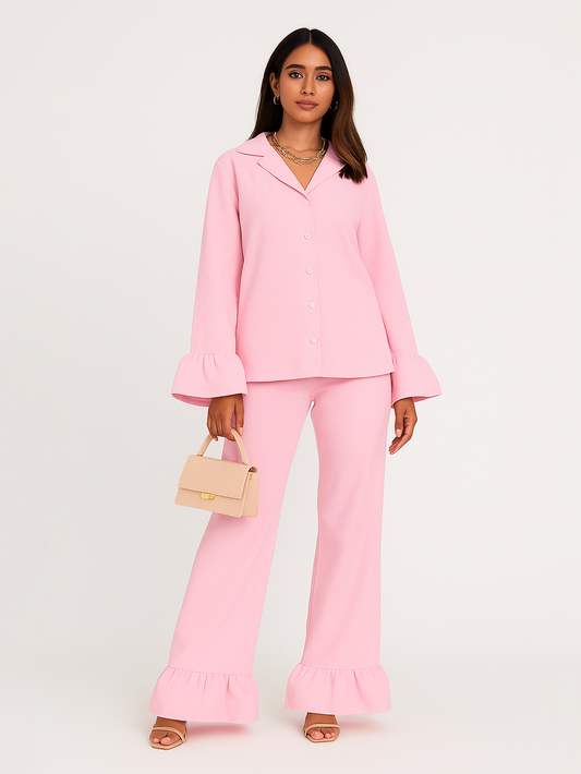 Pink Ruffle Co-ord Set