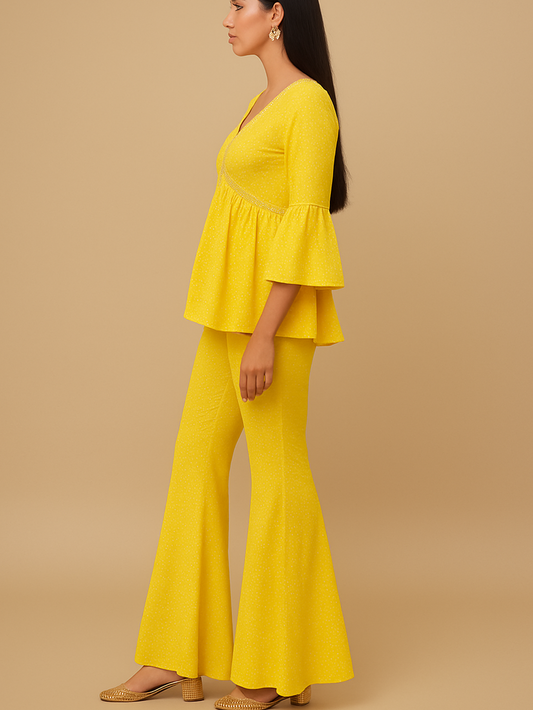 Mustard Yellow Ethnic Sharara Set