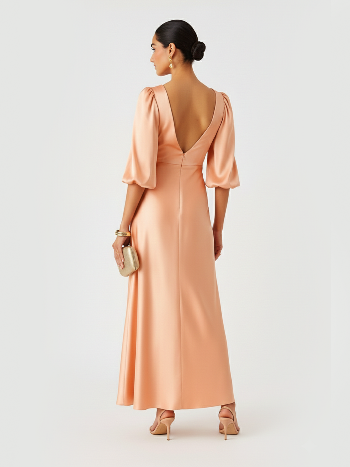 Peach Twist Evening Dress