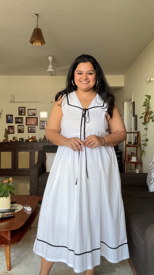 Ivory Tie-Up Statement Dress