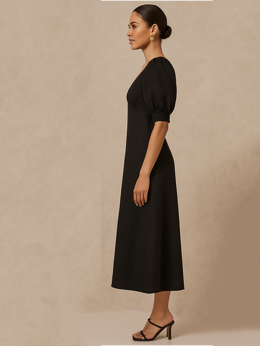 aesthetic Black Puff Dress by Backup Studio