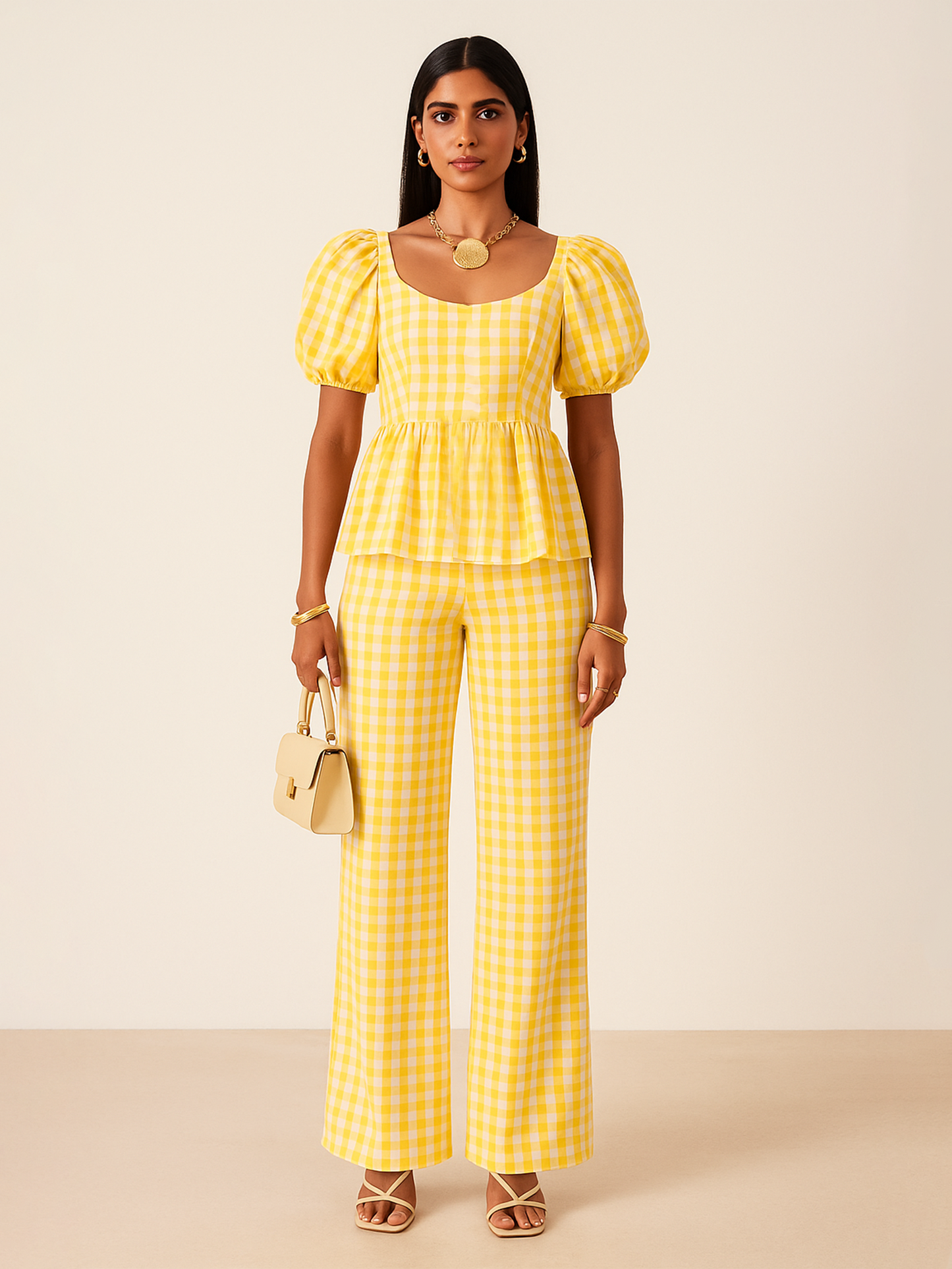 Yellow Gingham Co-ord Set