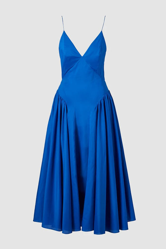 Royal Blue Gathered Maxi Dress