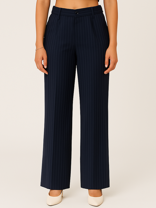 Navy Blue Pin Stripes Co-ord Set