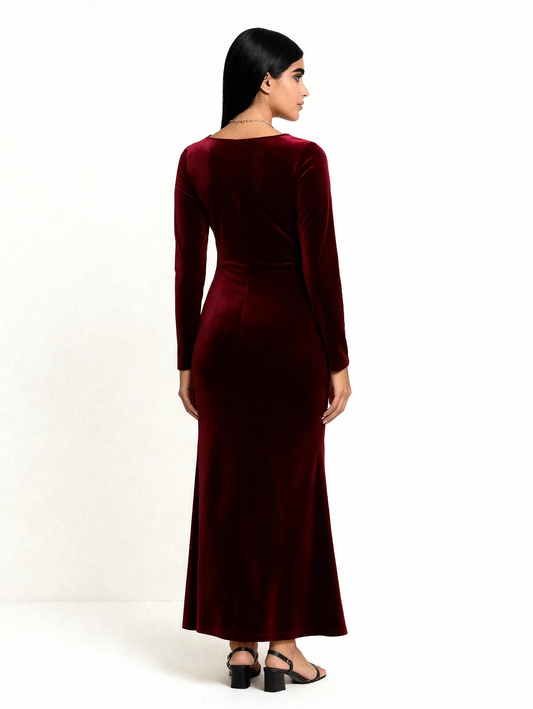Velvet Classic Grace Dress - Red