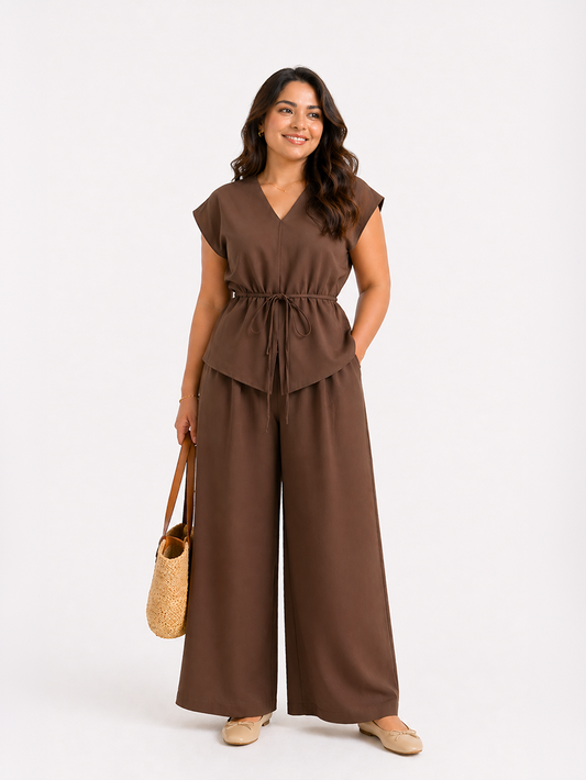 Tie-Up Lounge  Set - Brown