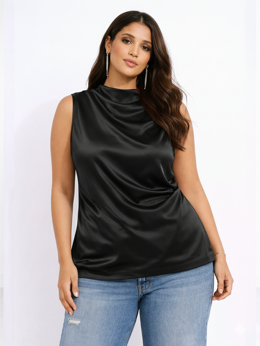 Sleek Sleeveless Top - Black