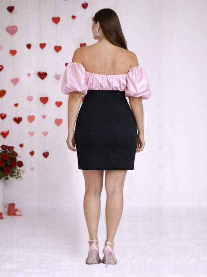 Soft Blush Statement Dress - Pink