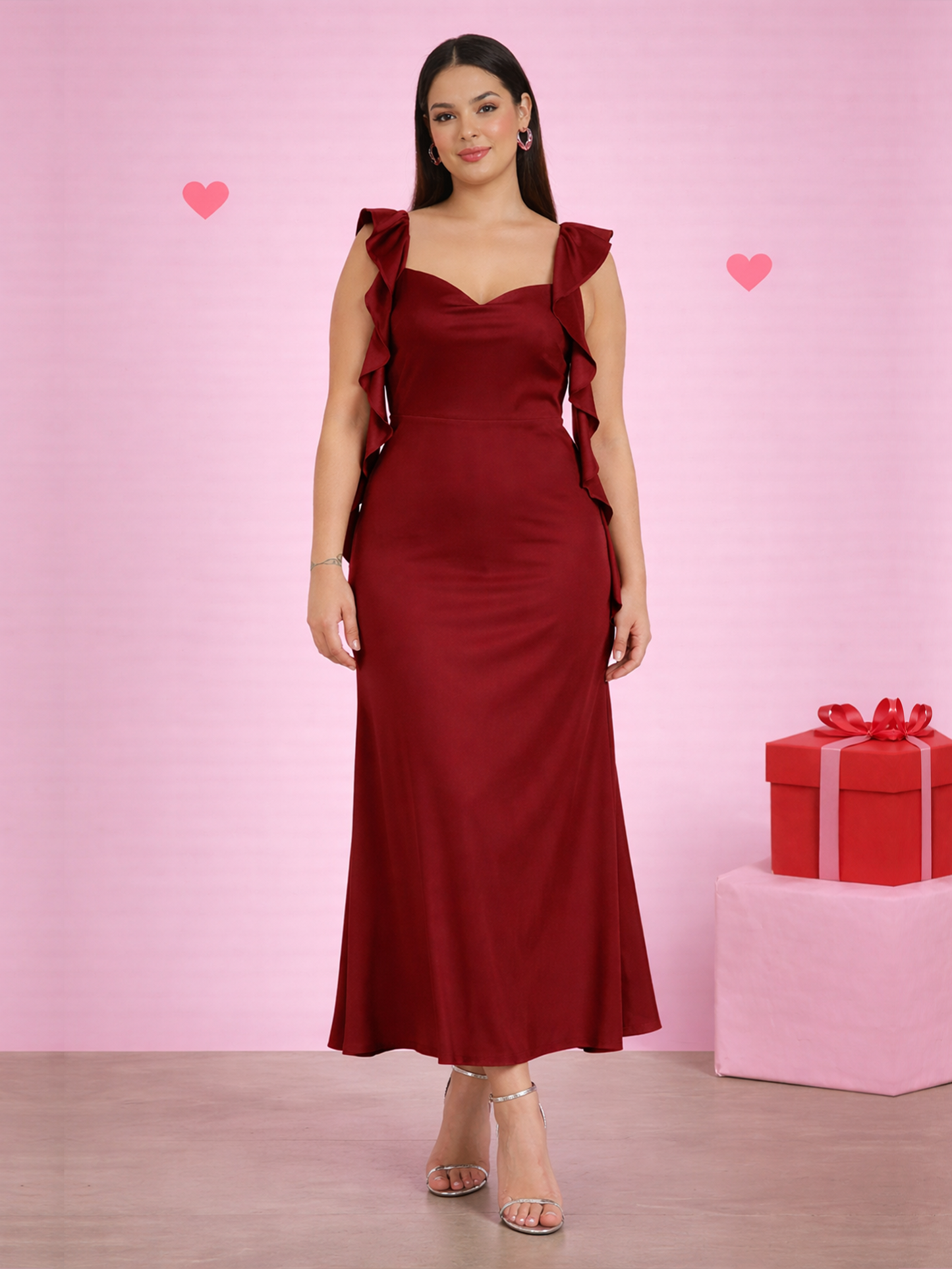 Satin Muse Maxi Dress - Red