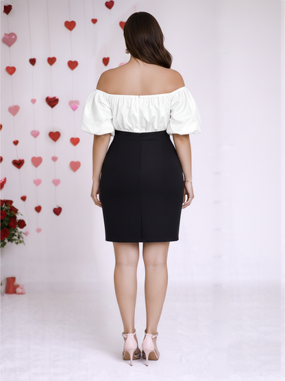 Soft Ivory Statement Dress - White