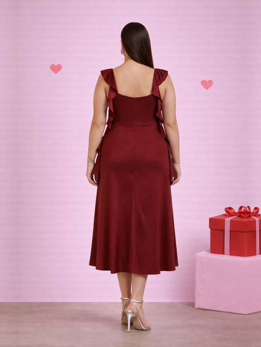 Satin Muse Maxi Dress - Red