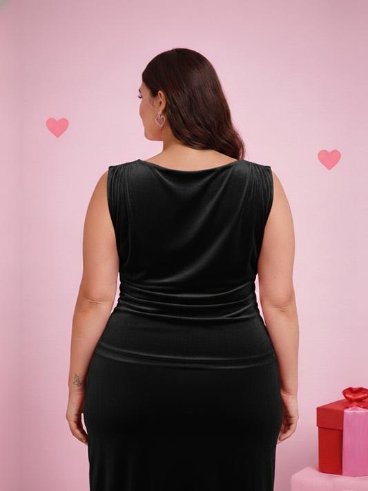 Velvet Wrap Top - Black