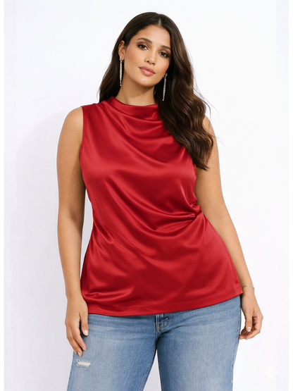 Sleek Sleeveless Top - Red