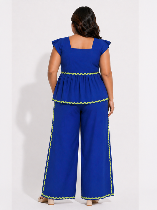 Tropical Bloom Co-Ord Set - Blue