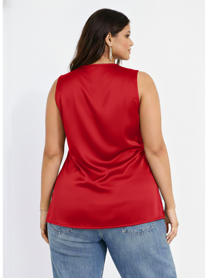 Sleek Sleeveless Top - Red