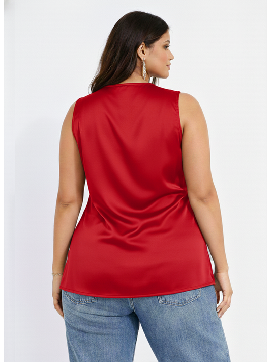 Sleek Sleeveless Top - Red