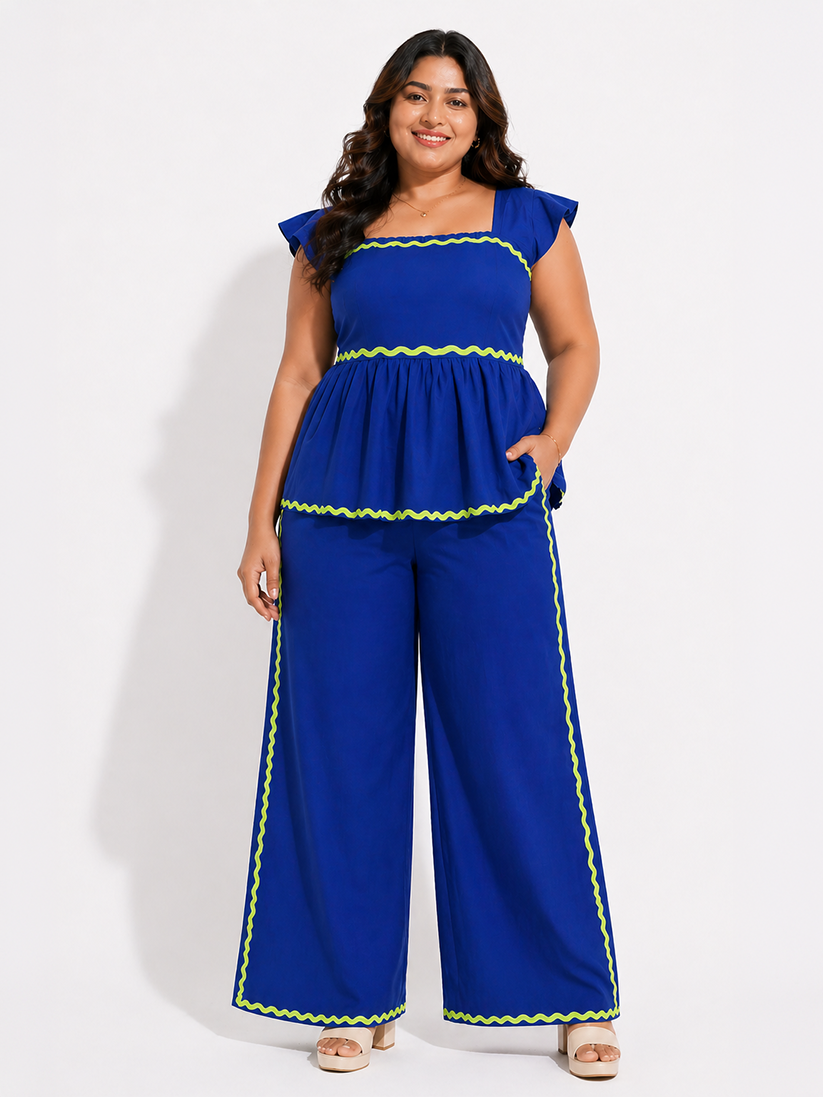 Tropical Bloom Co-Ord Set - Blue
