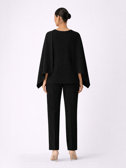 Mocha Drape Co-Ord Set - Black