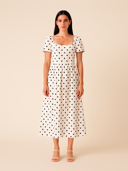 Polka Dots A Line Dress