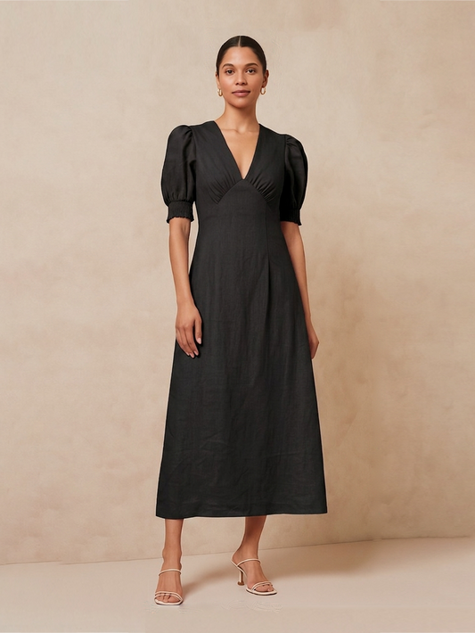 Black Puff Dress