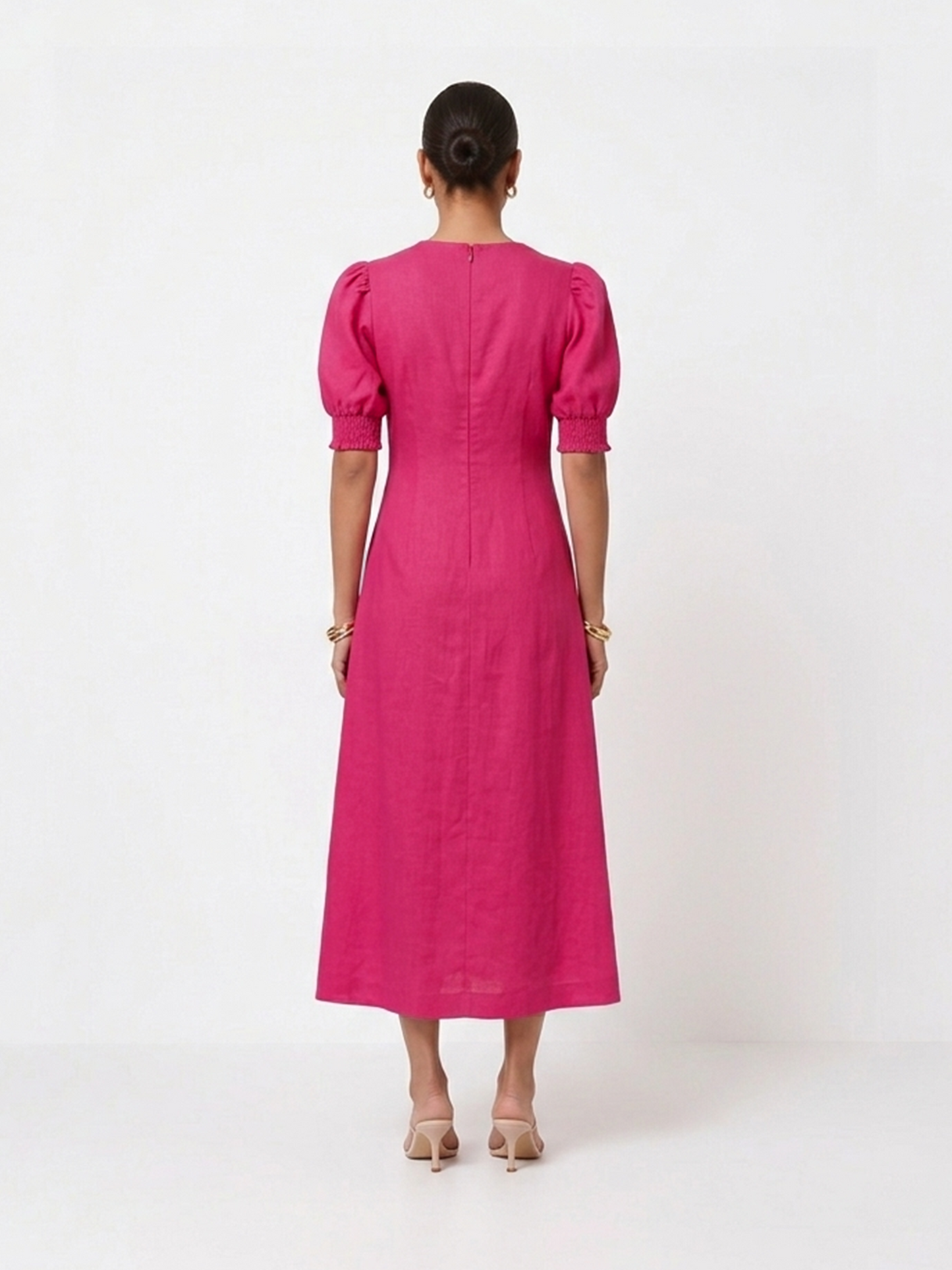 Pink Puff Dress - Fuschia Pink