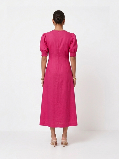 Pink Puff Dress - Fuschia Pink